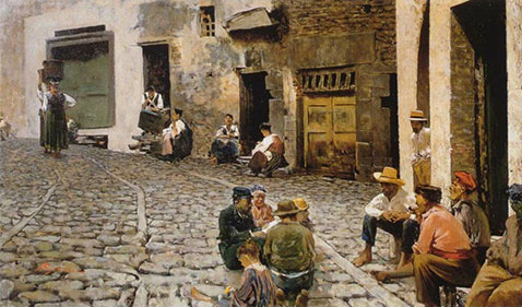 Chiacchiere a Riomaggiore, Telemaco Signorini