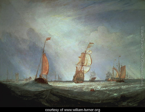 Helvoetsluys ships going out to sea, William Turner 