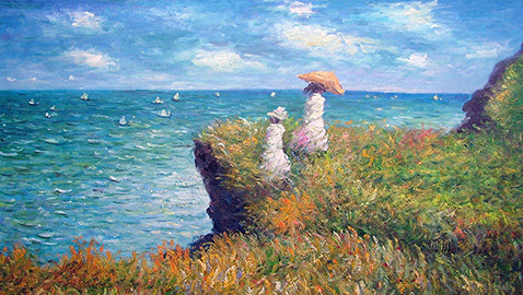 Cliff Walk At Pourville - Claude Monet
