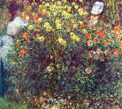 Girls in the Garden - Claude Monet