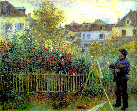 Monet painting in his garden at Argenteuil - Auguste Renoir