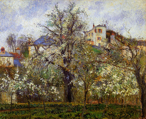 The Vegetable Garden with Trees in Blossom - Camille Pissarro