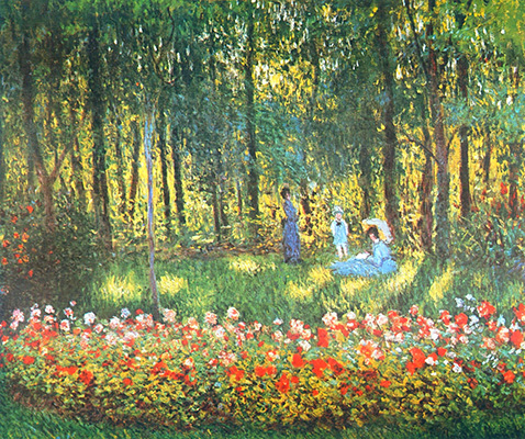 The Artist's Family in the Garden - Claude Monet