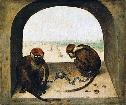 Due scimmie incatenate - Pieter Brueghel Il Vecchio
