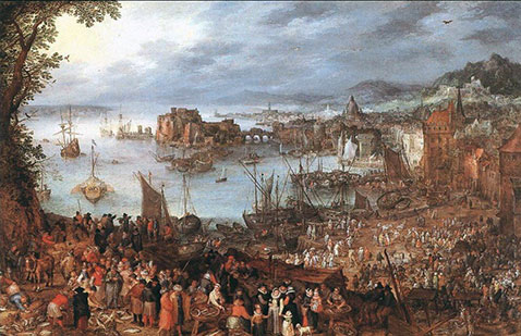 Grande mercato del pesce - Jan Brueghel Il Vecchio