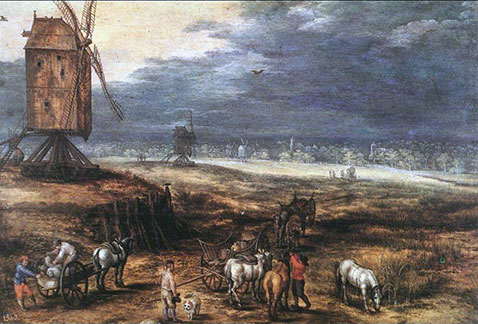 Paesaggio con mulini a vento - Jan Brueghel Il Vecchio
