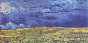 Campo di grano sotto cielo nuvoloso, 1890