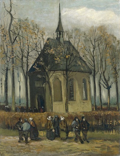 La chiesa di Nuenen con i fedeli, 1884