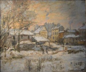 Monet Effetto di neve, sole al tramonto, 1875