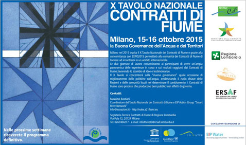 Milano, 15 e 16 ottobre 2015 – X Incontro del Tavolo Nazionale dei Contratti di Fiume