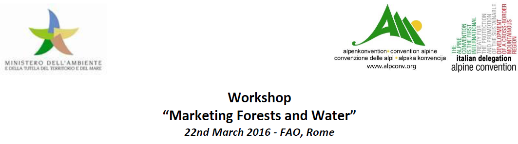 Roma, 22 marzo 2016 – Workshop “Marketing Forests and Water”