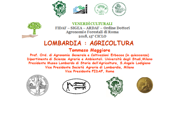 Atti Venerdì Culturale, 14.12.2018 “Lombardia Agricola: una carrellata”