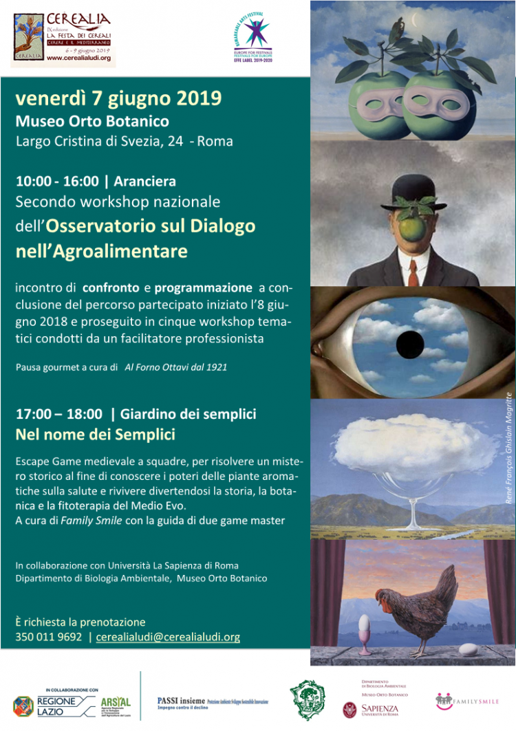 Roma, 7 giugno 2019 – Secondo workshop nazionale dell’Osservatorio sul Dialogo nell’Agroalimentare