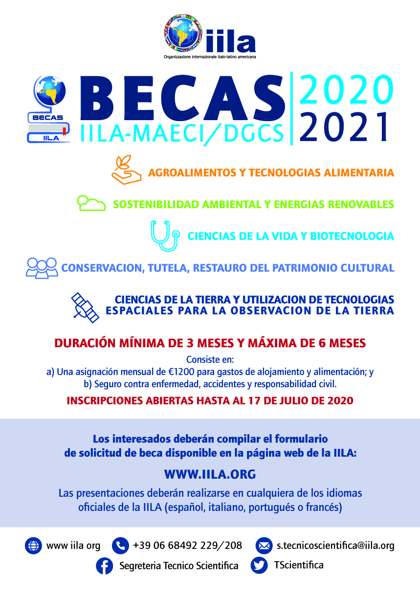 Bando per Borse di studio IILA/MAECI per cittadini latino americani per l’anno 2021