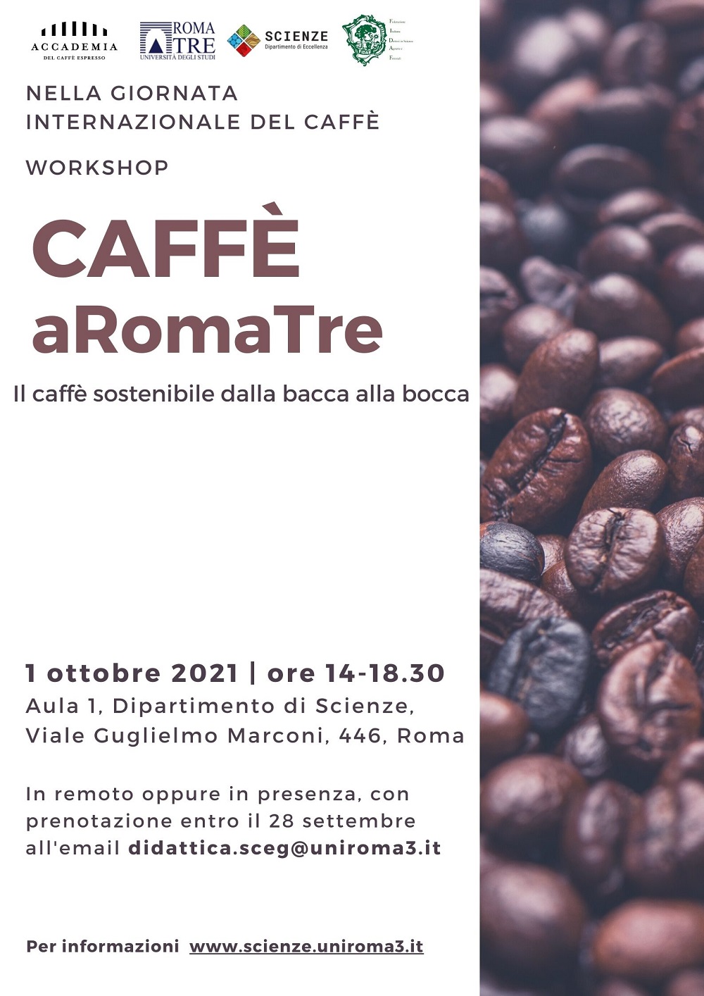 FIDAF, Università Roma3 e Accademia del Caffè Espresso celebrano la Giornata Internazionale del Caffè