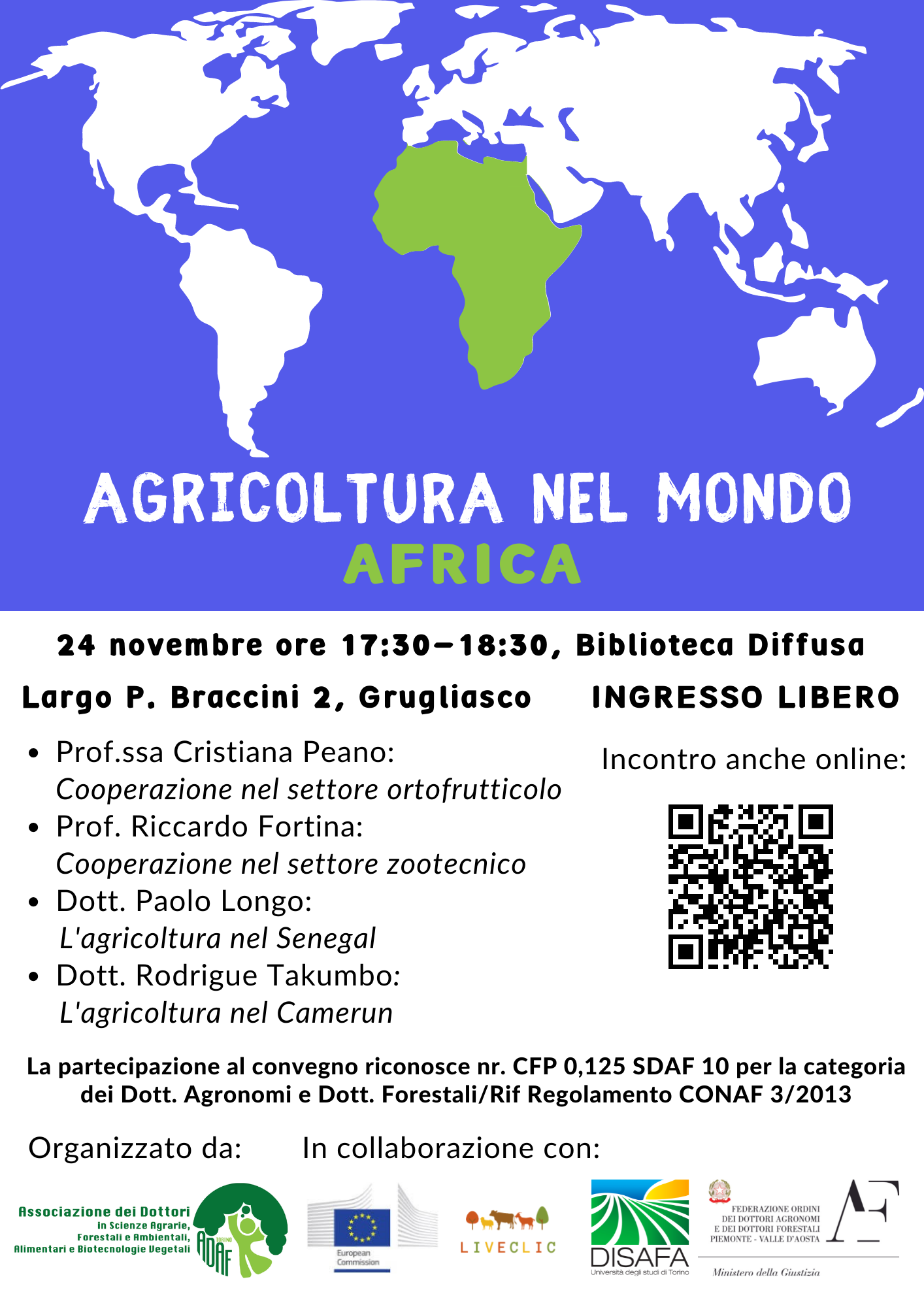 Grugliasco (TO), 24 novembre 2022 – Agricoltura nel mondo
