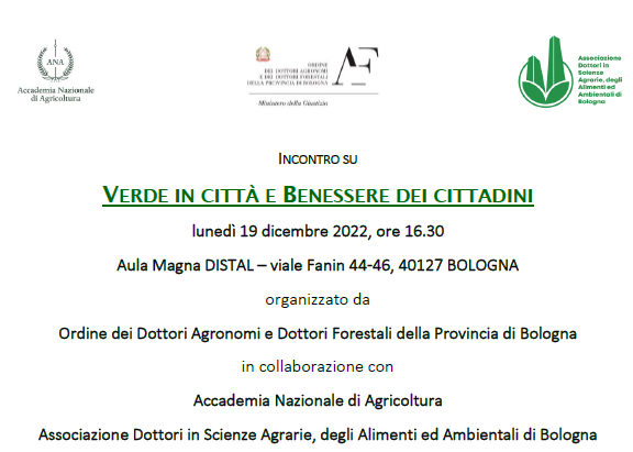 Bologna, 19 dicembre 2022 – Incontro su “Verde in città e benessere dei cittadini”