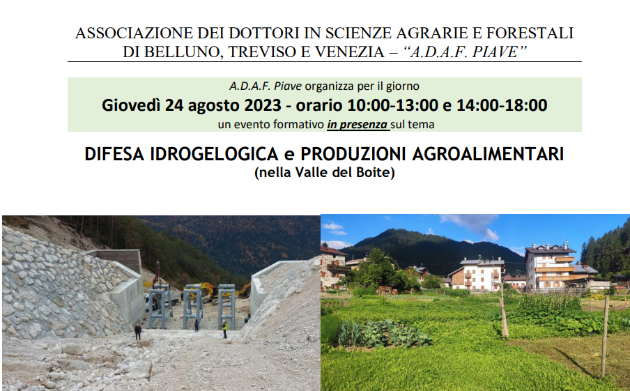 ADAF Piave: Difesa idrogeologica e produzioni agroalimentari (nella valle del Boite)