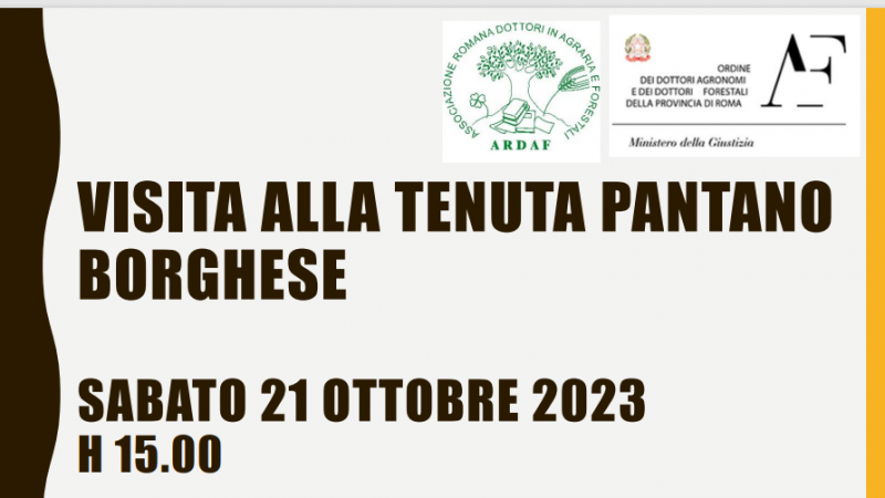 21 ottobre 2023 – Visita alla Tenuta Pantano Borghese