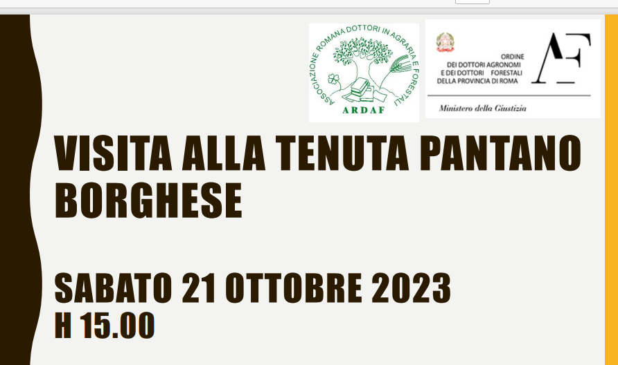 21 ottobre 2023 – Visita alla Tenuta Pantano Borghese
