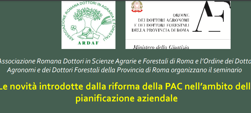 9 ottobre 2023 – Convegno “Le novità introdotte dalla riforma della PAC nell’ambito della  pianificazione aziendale”