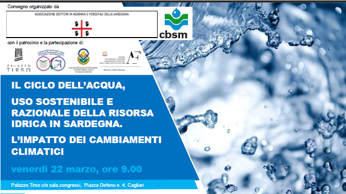 Cagliari, 22 marzo 2024 – Convegno “Il ciclo dell’acqua – uso sostenibile e razionale della risorsa idrica in Sardegna – l’impatto dei cambiamenti climatici”