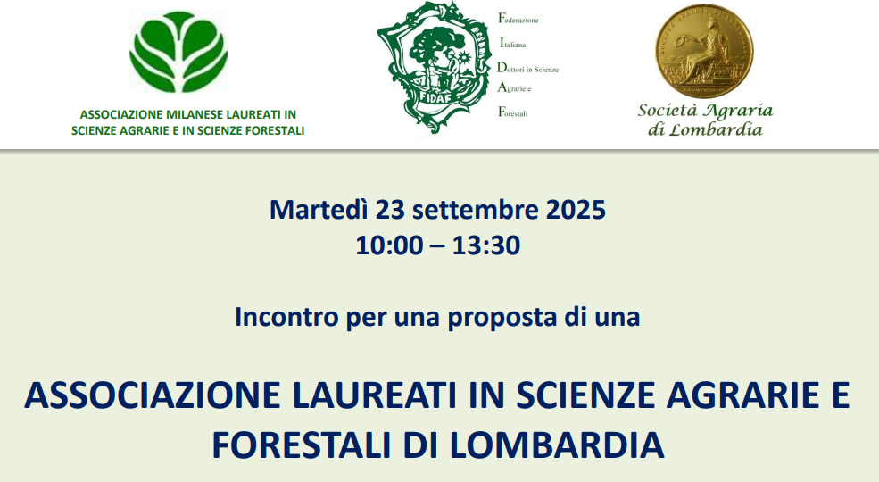 Milano, 23 settembre 2025 – Incontro per una proposta di una Associazione Laureati in Scienze Agrarie e Forestali di Lombardia