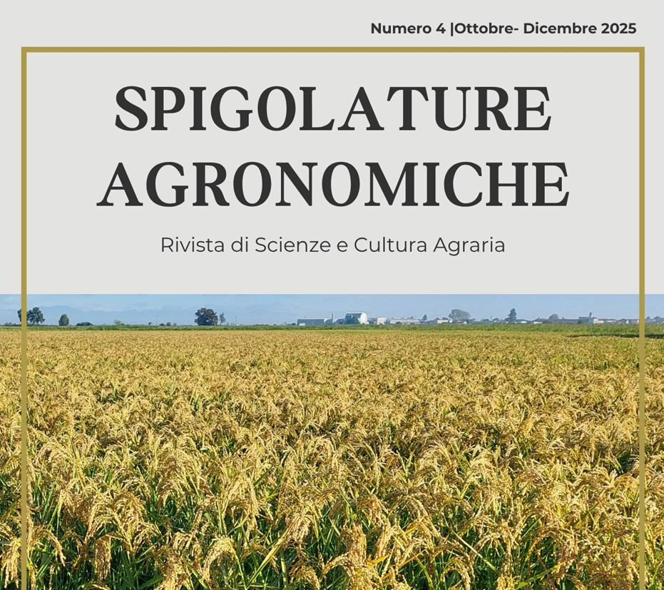 Uscito il numero di ottobre-dicembre di Spigolature agronomiche, rivista di scienze e cultura agraria